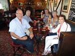 At the Twice Brewed Inn with George, Julia, Morris, and Linda
